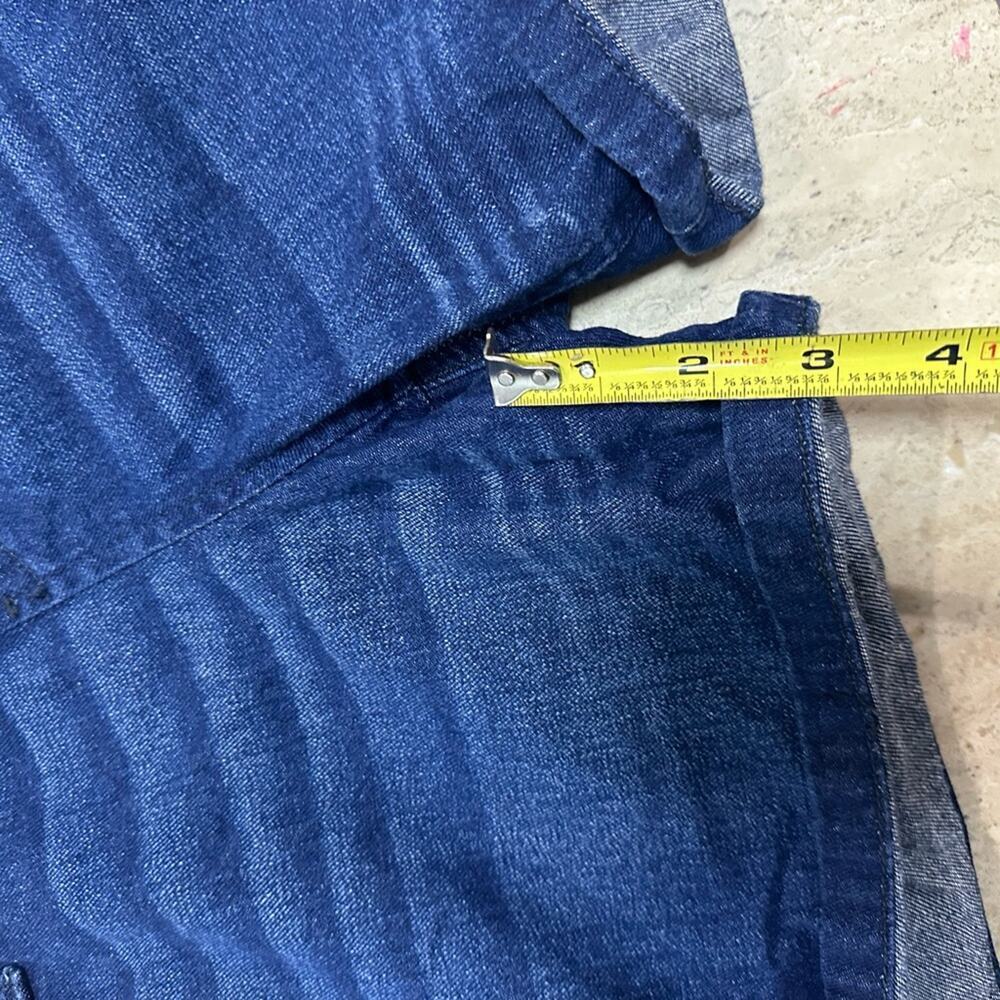 L.E.I. Dark Wash Denim Overall Shorts Size S - Picture 5 of 8
